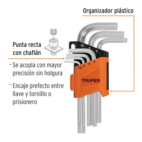 Juegos Hexagonal milimetrico Truper