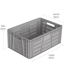 Canastilla plástica 60 x 40 x 25 cm  Ref: 4-1001045