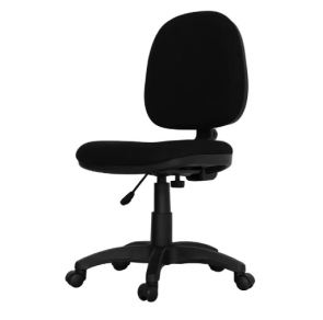 Silla de oficina ergonómica sin brazos negra