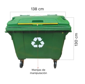 Contenedor de Basura de 1100 litros con ruedas